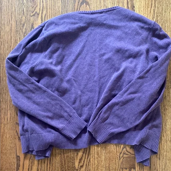 Eddie Bauer Purple Cardigan Sweater Soft Knit - Picture 4 of 4